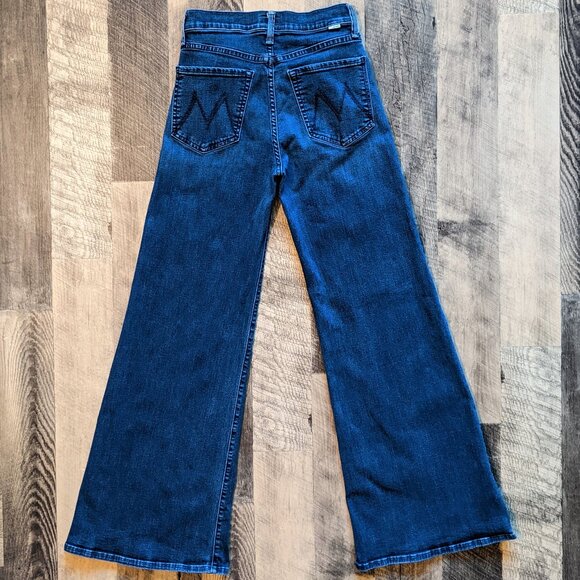 Mother The Tomcat Roller Sneak Jeans Blue High-Rise Flare - Picture 3 of 6